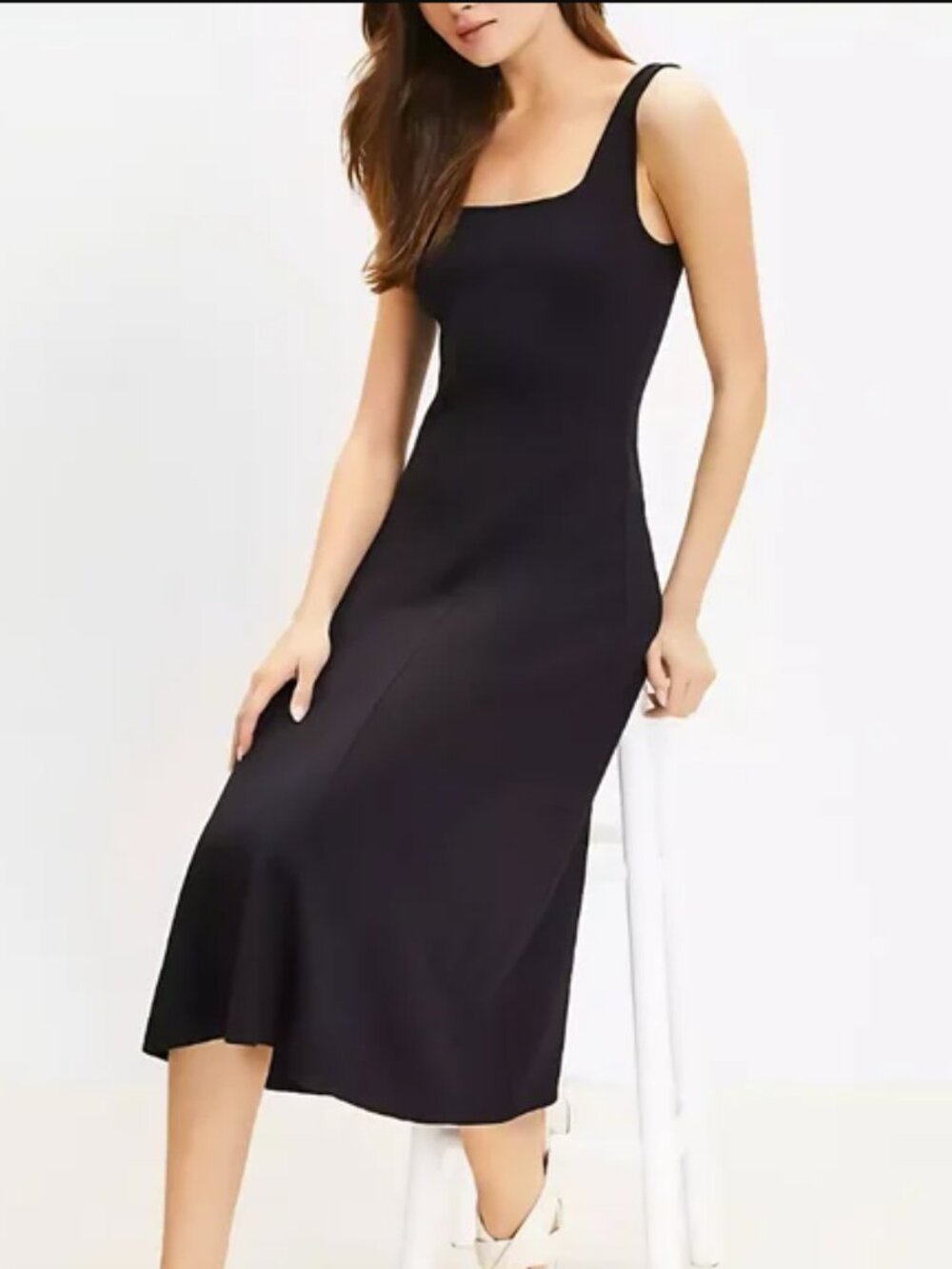 Ponte Seamed Fit & Flare Midi Dress